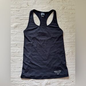WORLD GYM Vintage Racerback Black Tank Moisture Wicking Womens Medium